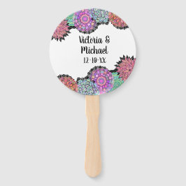 Mexicaanse Fiesta Mandala bloemen Hand Fans Handwaaier