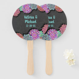Mexicaanse Fiesta Mandala bloemen Hand Fans Handwaaier