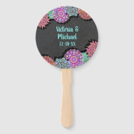 Mexicaanse Fiesta Mandala bloemen Hand Fans Handwaaier