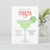 Mexicaanse Fiesta Margarita Cocktail Birthday Part Kaart (Staand voorkant)
