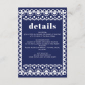 Mexicaanse Fiesta Navy Papel Picado Boho Wedding Informatiekaartje (Voorkant)