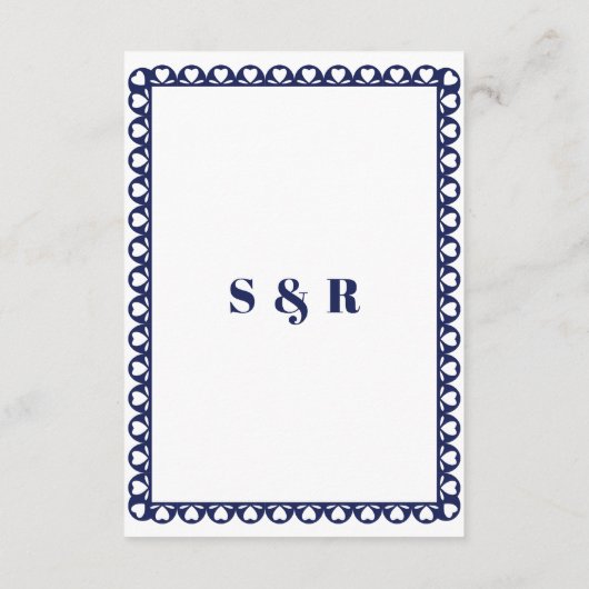 Mexicaanse Fiesta Navy Papel Picado Boho Wedding Informatiekaartje (Achterkant)