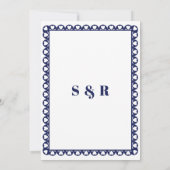 Mexicaanse Fiesta Navy Papel Picado Boho Wedding Save The Date (Achterkant)