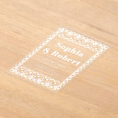 Mexicaanse Fiesta Papel Picado Boho Wedding Acryl Uitnodigingen (Laagn)