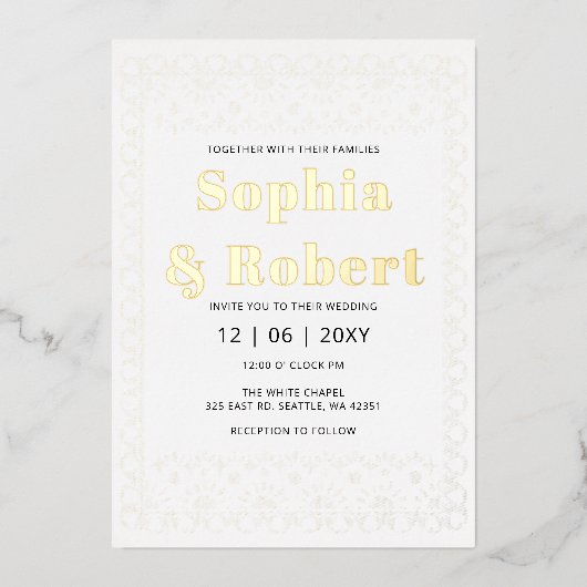 Mexicaanse Fiesta Papel Picado Boho Wedding Folie Uitnodiging (Voorkant)