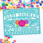 Mexicaanse Fiesta Papel Picado Vlag BLAUWGROEN Bab Kaart