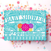 Mexicaanse Fiesta Papel Picado Vlag BLAUWGROEN Bab Kaart