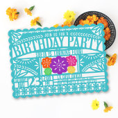 Mexicaanse Fiesta Papel Picado Vlag BLAUWGROEN Ver Kaart