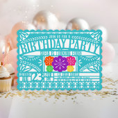 Mexicaanse Fiesta Papel Picado Vlag BLAUWGROEN Ver Kaart