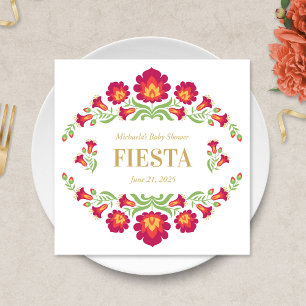Mexicaanse Fiesta Papier Servet, Rode Bloemen Servet