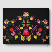 Mexicaanse Fiesta Party Bloemen Quinceanera Zwart Gastenboek (Achterkant)