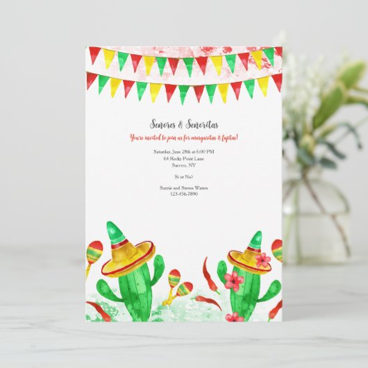 Mexicaanse Fiesta Party Kaart (Staand voorkant)