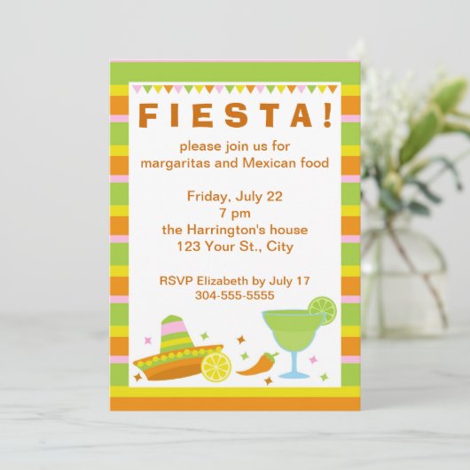 Mexicaanse Fiesta Party Kaart (Staand voorkant)