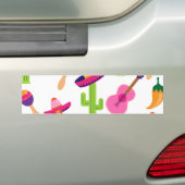 Mexicaanse Fiesta Party Sombrero Saguaro Limoen Pe Bumpersticker (Op auto)
