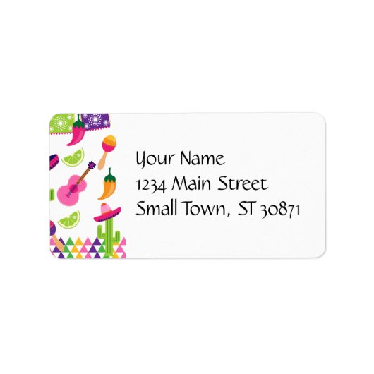 Mexicaanse Fiesta Party Sombrero Saguaro Limoen Pe Etiket (Voorkant)