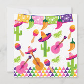 Mexicaanse Fiesta Party Sombrero Saguaro Limoen Pe Kaart (Achterkant)
