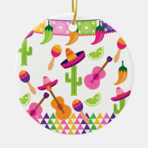 Mexicaanse Fiesta Party Sombrero Saguaro Limoen Pe Keramisch Ornament