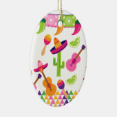 Mexicaanse Fiesta Party Sombrero Saguaro Limoen Pe Keramisch Ornament (Rechts)