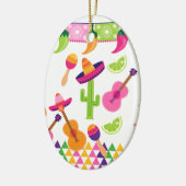 Mexicaanse Fiesta Party Sombrero Saguaro Limoen Pe Keramisch Ornament (Links)