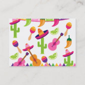 Mexicaanse Fiesta Party Sombrero Saguaro Limoen Pe Visitekaartje (Achterkant)