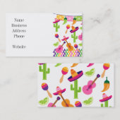Mexicaanse Fiesta Party Sombrero Saguaro Limoen Pe Visitekaartje (Voorkant / Achterkant)