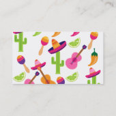 Mexicaanse Fiesta Party Sombrero Saguaro Limoen Pe Visitekaartje (Achterkant)