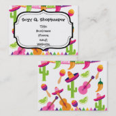 Mexicaanse Fiesta Party Sombrero Saguaro Limoen Pe Visitekaartje (Voorkant / Achterkant)