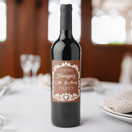 Mexicaanse fiesta party terracotta talavera op maa wijn etiket