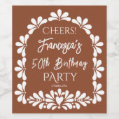 Mexicaanse fiesta party terracotta talavera op maa wijn etiket (Enkel label)