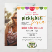 Mexicaanse Fiesta Pickleball Bruids Paren Douche Kaart (Voorkant / Achterkant)
