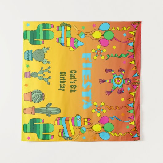 Mexicaanse Fiesta Pinata Feest Fotohokje Achtergro Wandkleed (Voorkant (horizontaal))