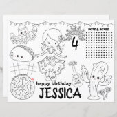 Mexicaanse fiesta placemats, Fiesta verjaardagsfee (Voorkant / Achterkant)