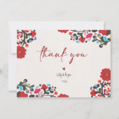 Mexicaanse Fiesta Red Bridal Dank u Notitiekaartje (Voorkant)