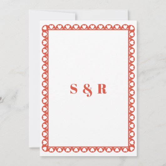 Mexicaanse Fiesta Red Papel Picado Boho Wedding Kaart (Achterkant)