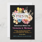 Mexicaanse Fiesta repetitie Diner geperste bloemen Kaart (Voorkant)