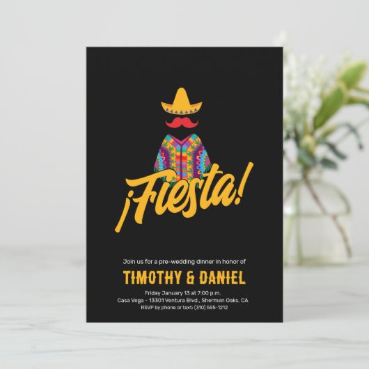 Mexicaanse Fiesta repetitie diner Kaart (Staand voorkant)