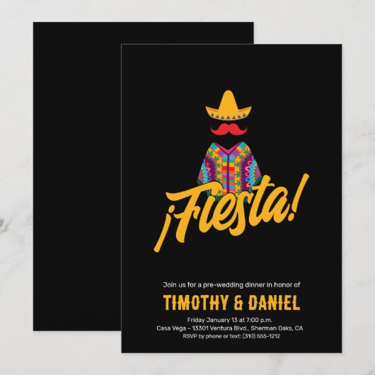 Mexicaanse Fiesta repetitie diner Kaart (Voorkant / Achterkant)