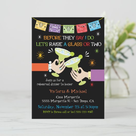 Mexicaanse Fiesta repetitie diner Kaart (Staand voorkant)