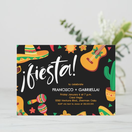 Mexicaanse Fiesta repetitie diner uitnodiging (Staand voorkant)