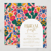 Mexicaanse Fiesta Roze Bloemen Bruids Fiesta Douch Kaart (Voorkant / Achterkant)