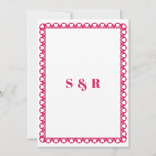 Mexicaanse Fiesta Roze Papel Picado Boho Huwelijk Save The Date (Achterkant)