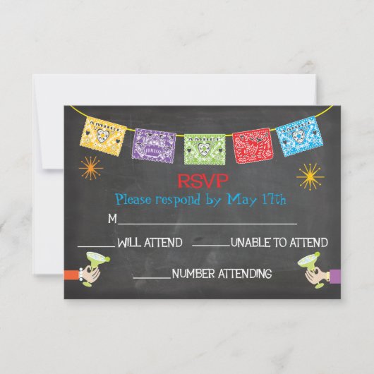 Mexicaanse Fiesta RSVP-kaarten RSVP Kaartje (Voorkant)