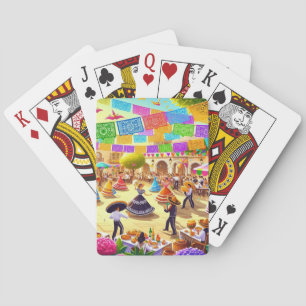 Mexicaanse Fiesta Scene Pokerkaarten