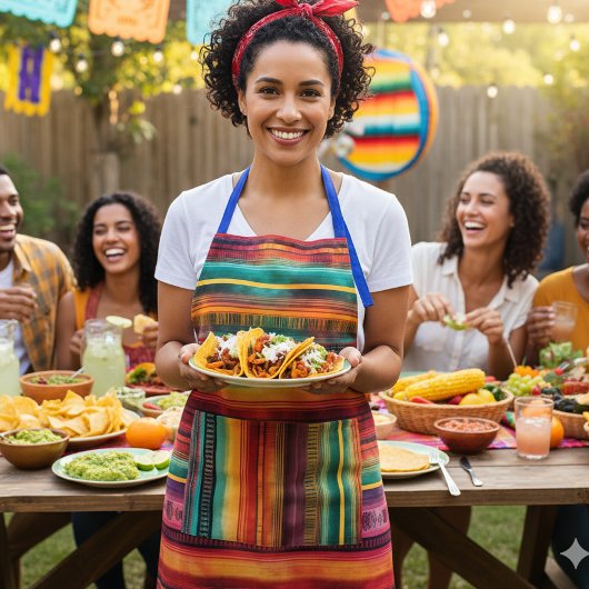 Mexicaanse Fiesta Serape Dekbed Waterverf Schort