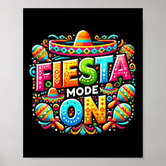 Mexicaanse Fiesta Shirten Cinco de Mayo Hispanic H Poster (Voorkant)