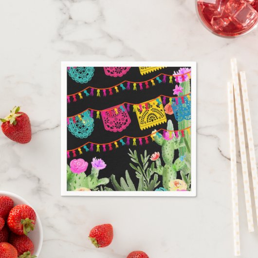 Mexicaanse Fiesta Slagbanner Bloem Cactus Servet (Insitu)