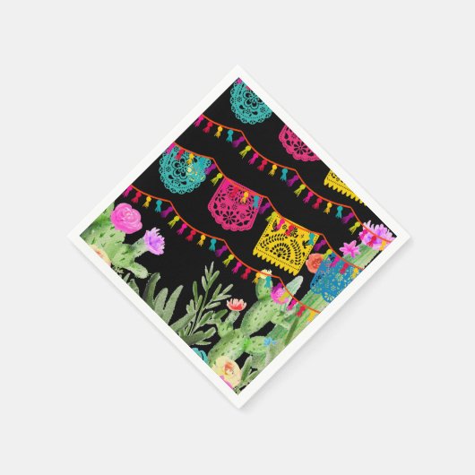 Mexicaanse Fiesta Slagbanner Bloem Cactus Servet (Hoek)