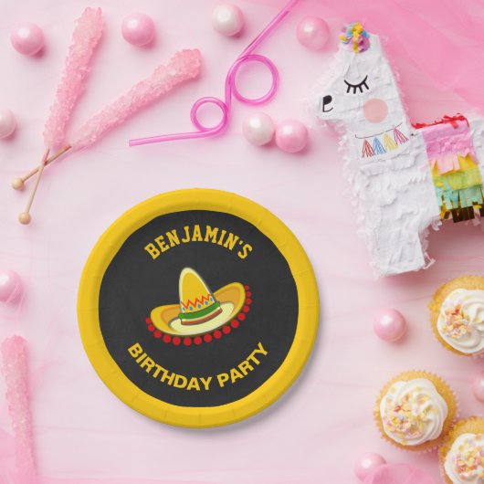 Mexicaanse Fiesta Sombrero Birthday Party Papieren Bordje (Feest)