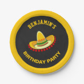 Mexicaanse Fiesta Sombrero Birthday Party Papieren Bordje (Voorkant)
