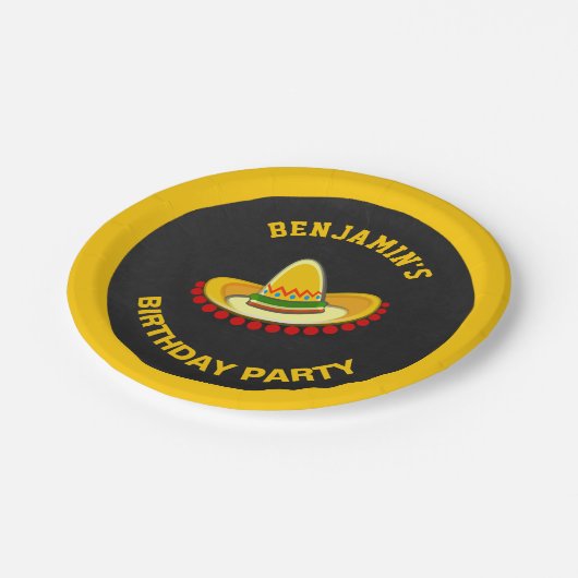 Mexicaanse Fiesta Sombrero Birthday Party Papieren Bordje (Gekanteld)